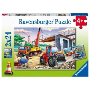 Ravensburger Construction & Cars Puzzle 2x24pc