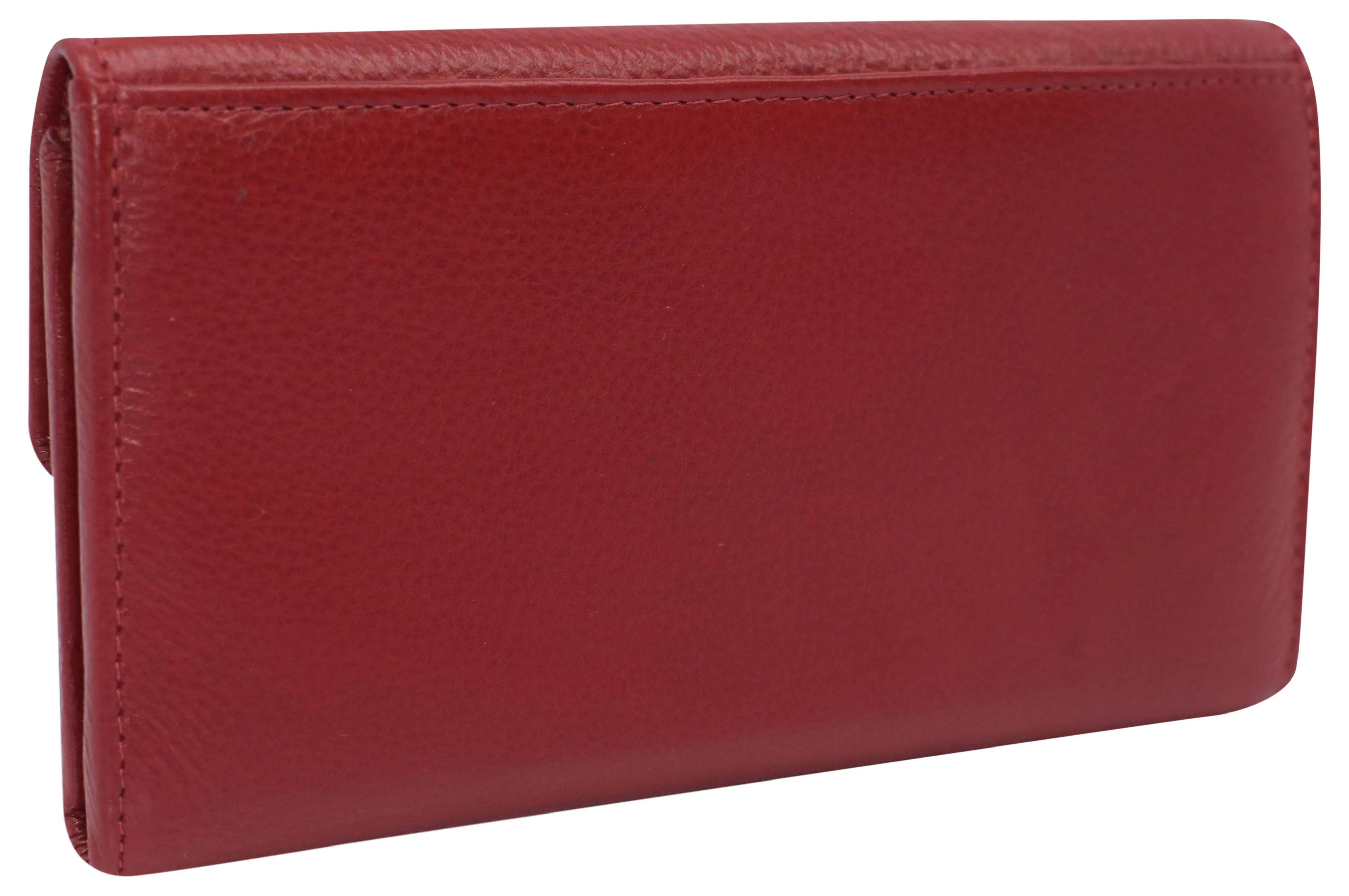 RFID Genuine Leather Women's Slim Flap Wallet Clutch Organizer