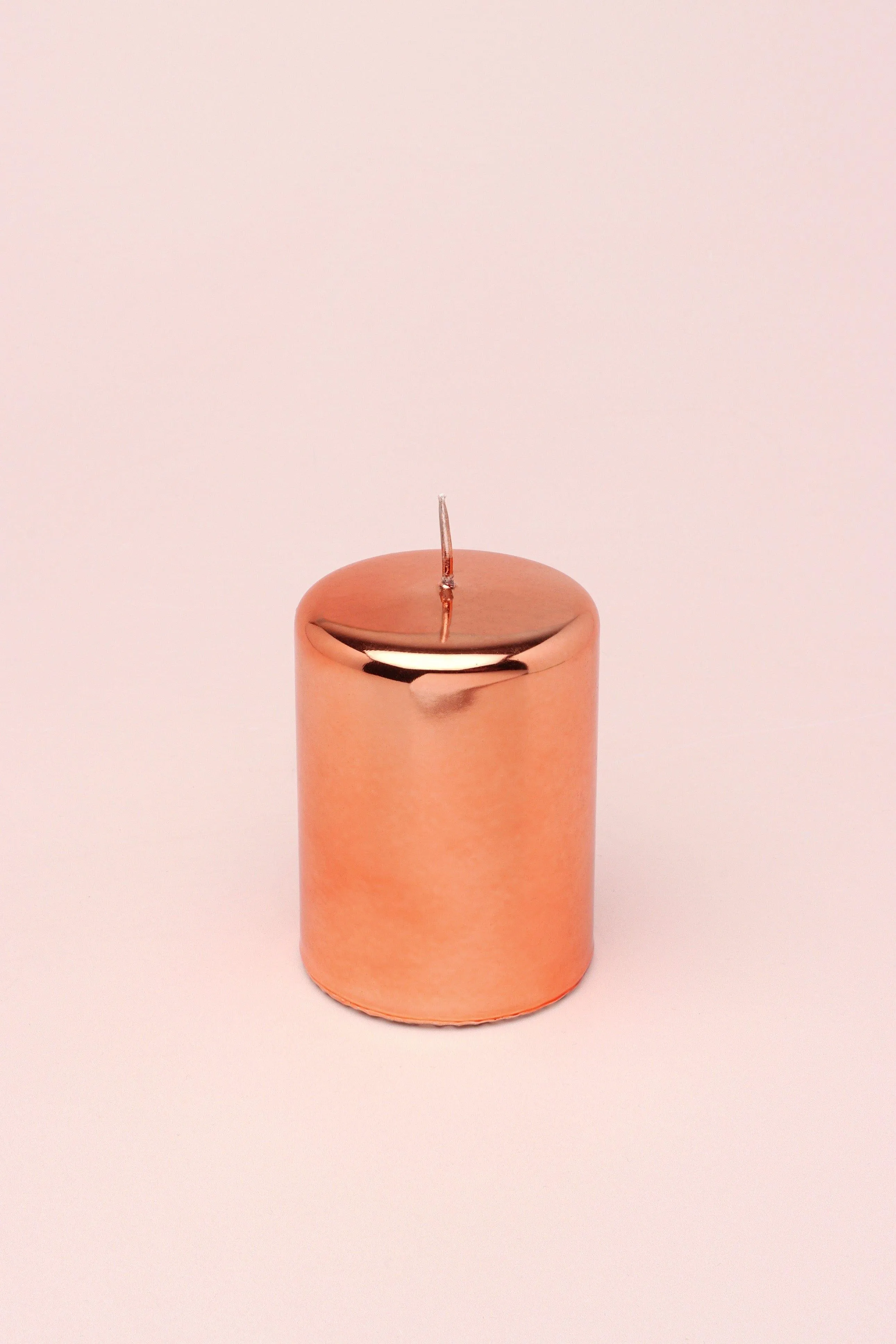 Rose Gold Glass Effect Metallic Pillar and Ball Candles