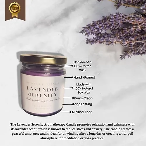 Scarlet Blinks Lavender Serenity | Soy Wax Candles | Aroma Therapy Candles | Burning Time :-45 HRS Pack of 3