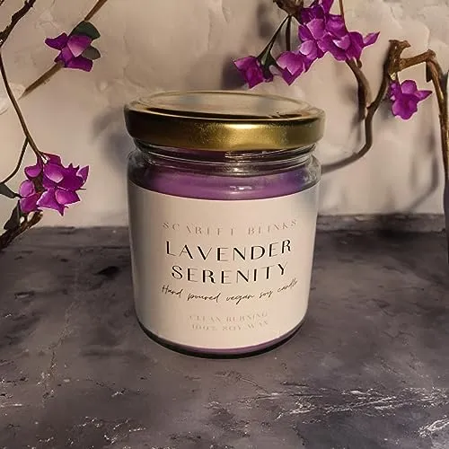 Scarlet Blinks Lavender Serenity | Soy Wax Candles | Aroma Therapy Candles | Burning Time :-45 HRS Pack of 3