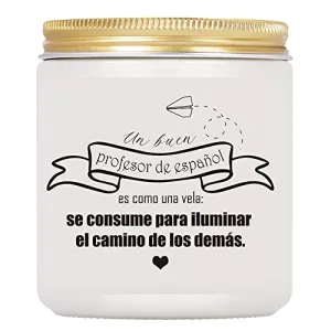 Spanish Teacher Appreciation Gift | Funny Soy Candle | Thank You Present for Valentines Retired Teachers Thanksgiving Appreciation Week