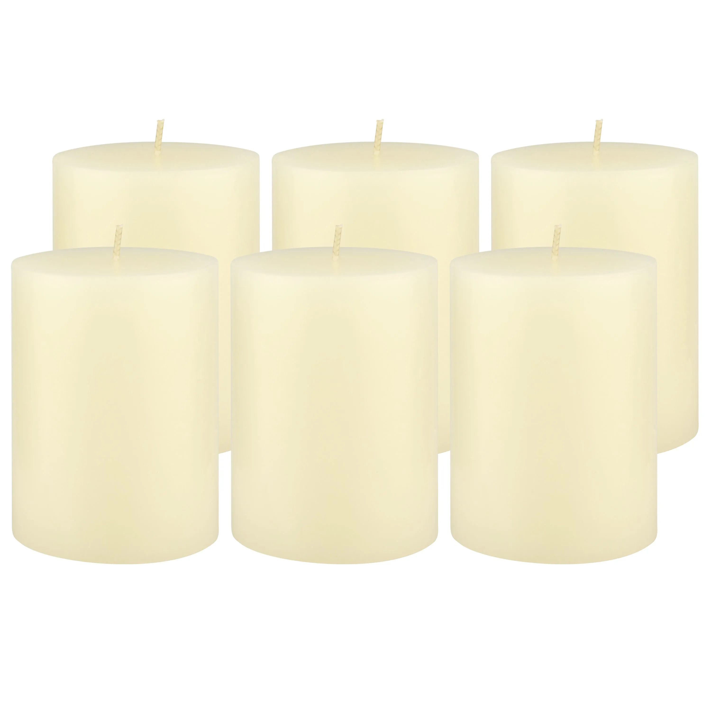 Stonebriar Unscented 3" x 4" 1-Wick Ivory Pillar Candles, 6 Pack (WS)