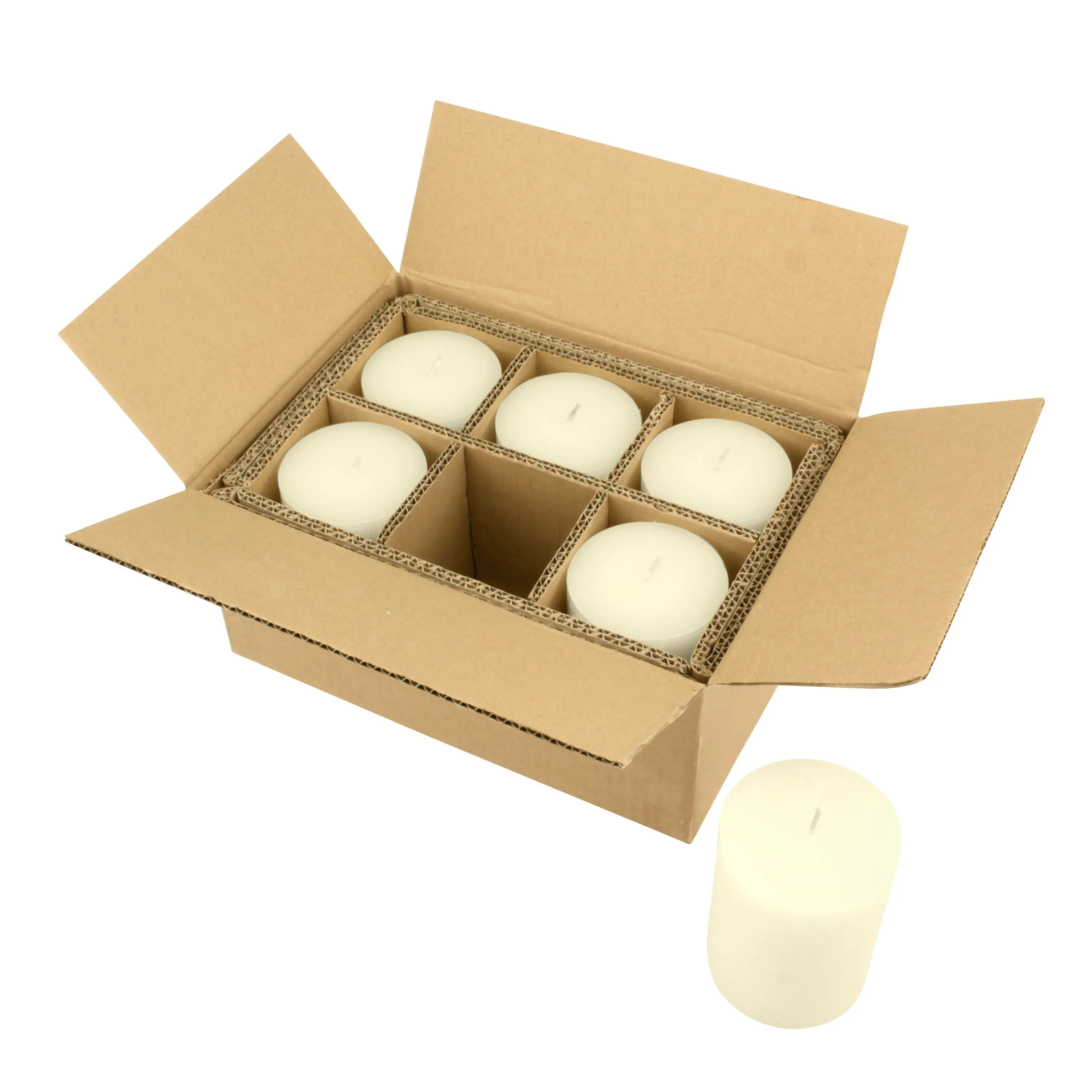 Stonebriar Unscented 3" x 4" 1-Wick Ivory Pillar Candles, 6 Pack (WS)