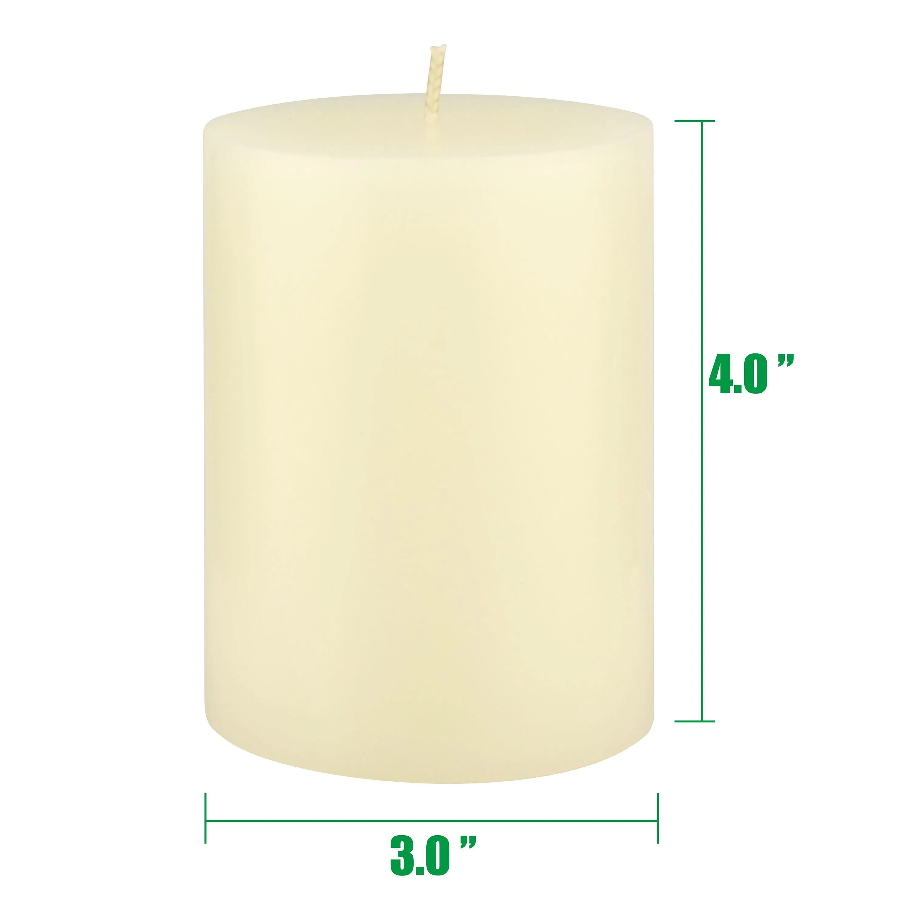 Stonebriar Unscented 3" x 4" 1-Wick Ivory Pillar Candles, 6 Pack (WS)