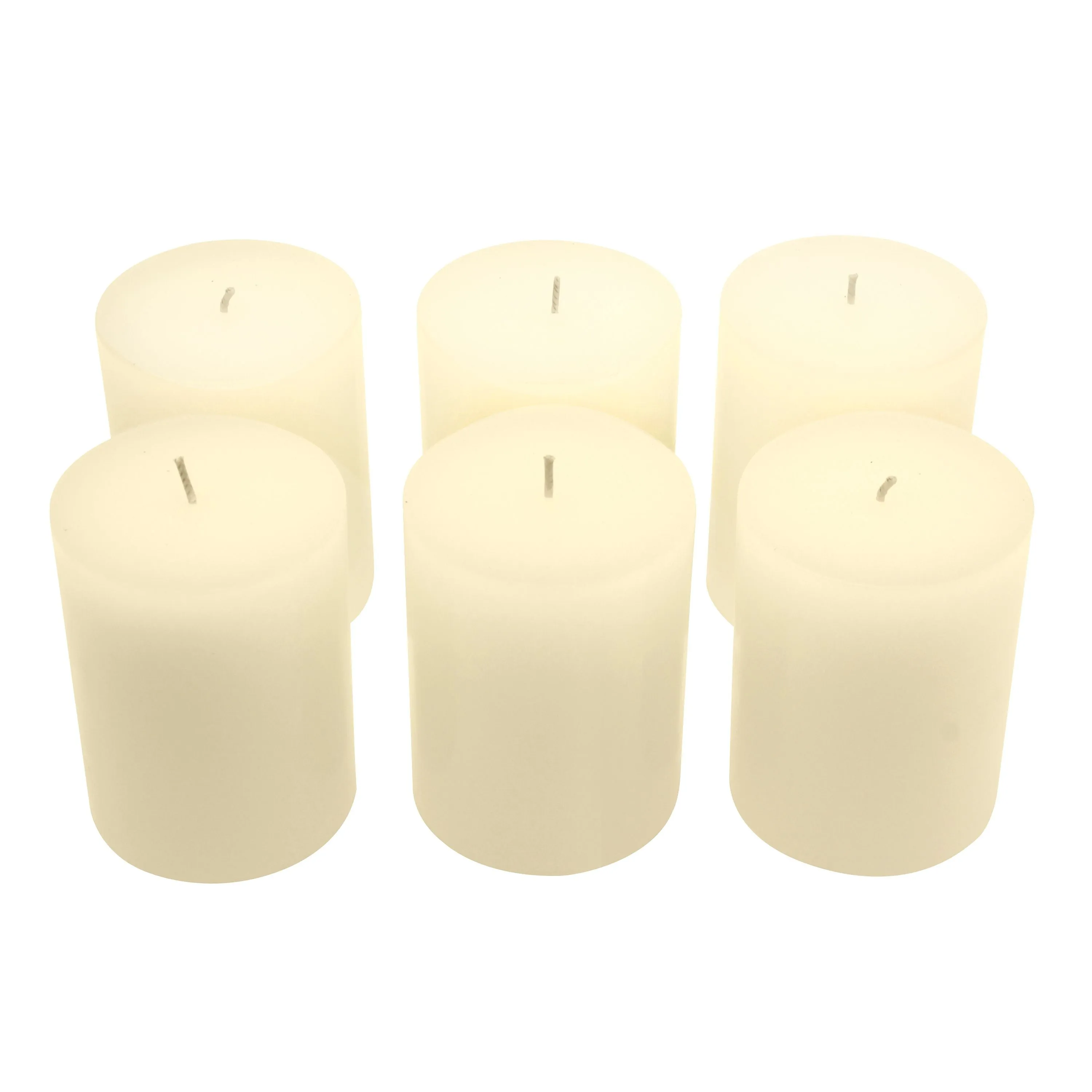 Stonebriar Unscented 3" x 4" 1-Wick Ivory Pillar Candles, 6 Pack (WS)