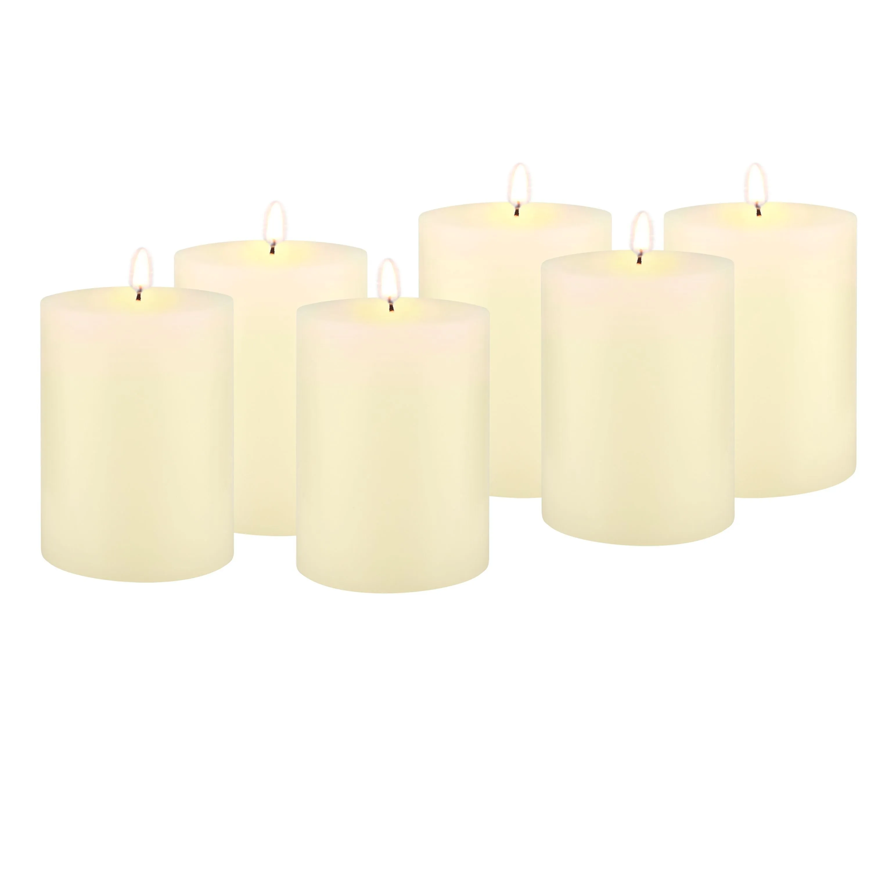 Stonebriar Unscented 3" x 4" 1-Wick Ivory Pillar Candles, 6 Pack (WS)