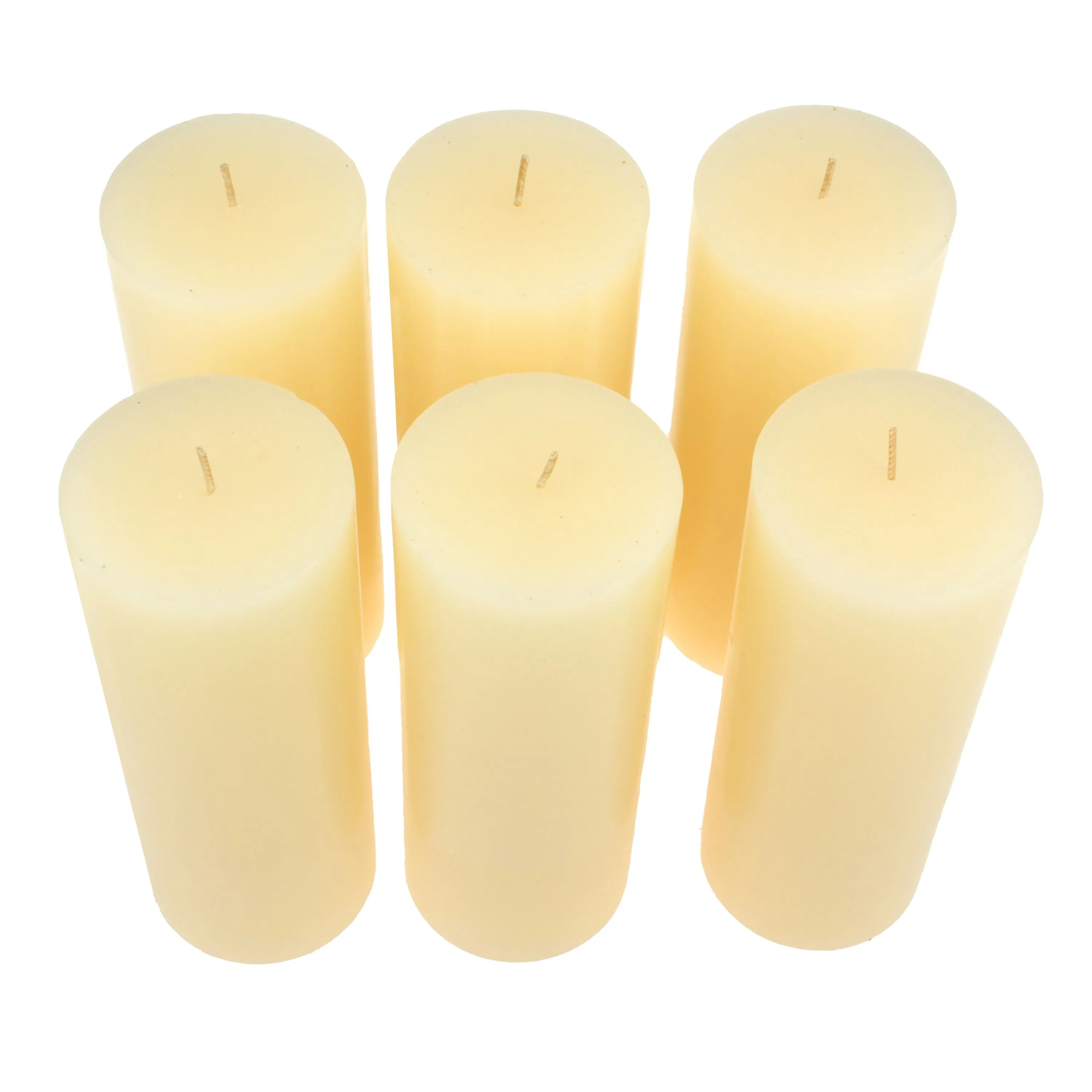 Stonebriar Unscented 3" x 8" 1-Wick Ivory Pillar Candles, 6 Pack