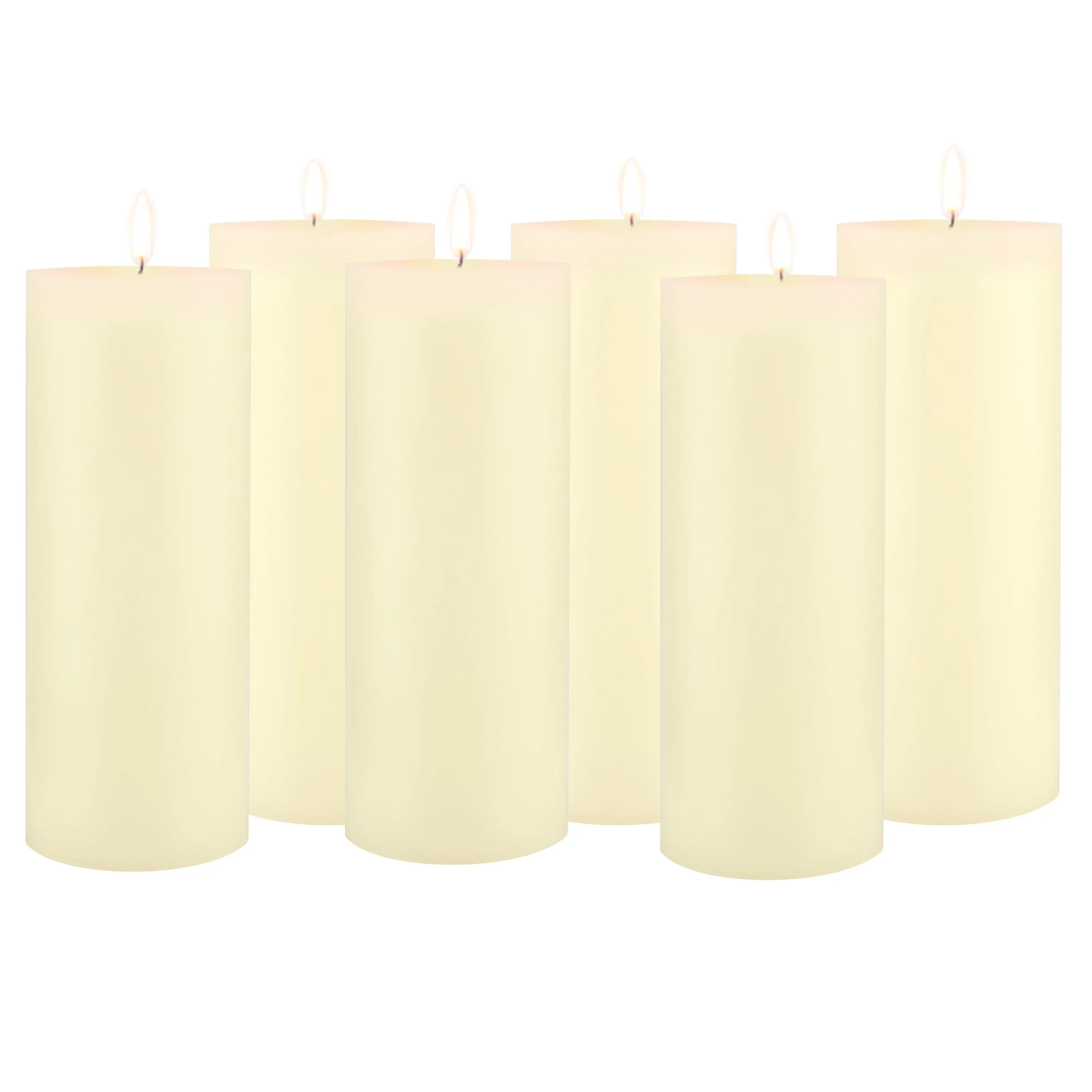 Stonebriar Unscented 3" x 8" 1-Wick Ivory Pillar Candles, 6 Pack