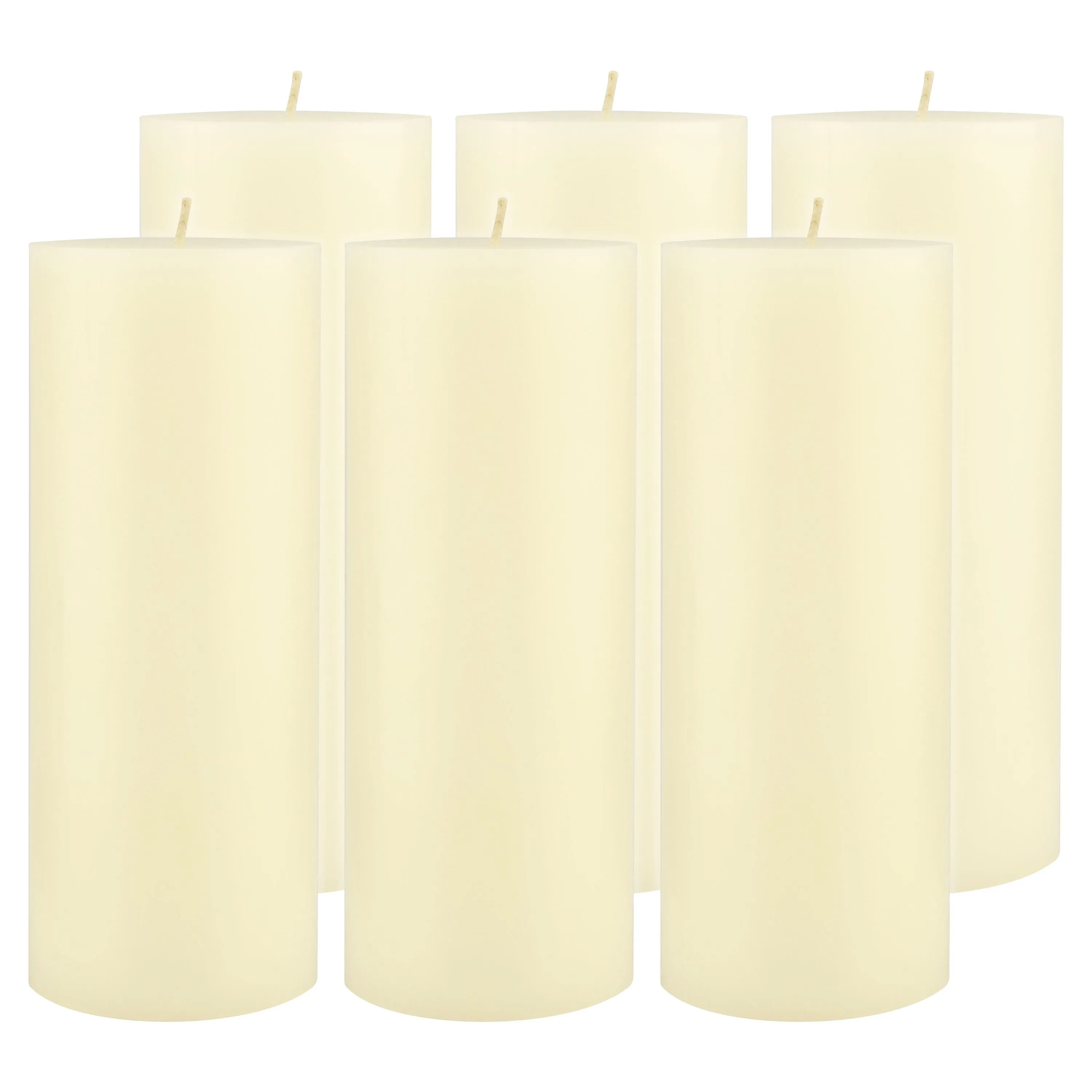 Stonebriar Unscented 3" x 8" 1-Wick Ivory Pillar Candles, 6 Pack