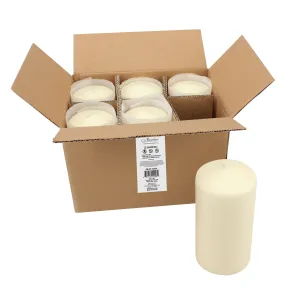 Tall 3 x 6 Inch Unscented Ivory Pillar Candle Set, Set of 6