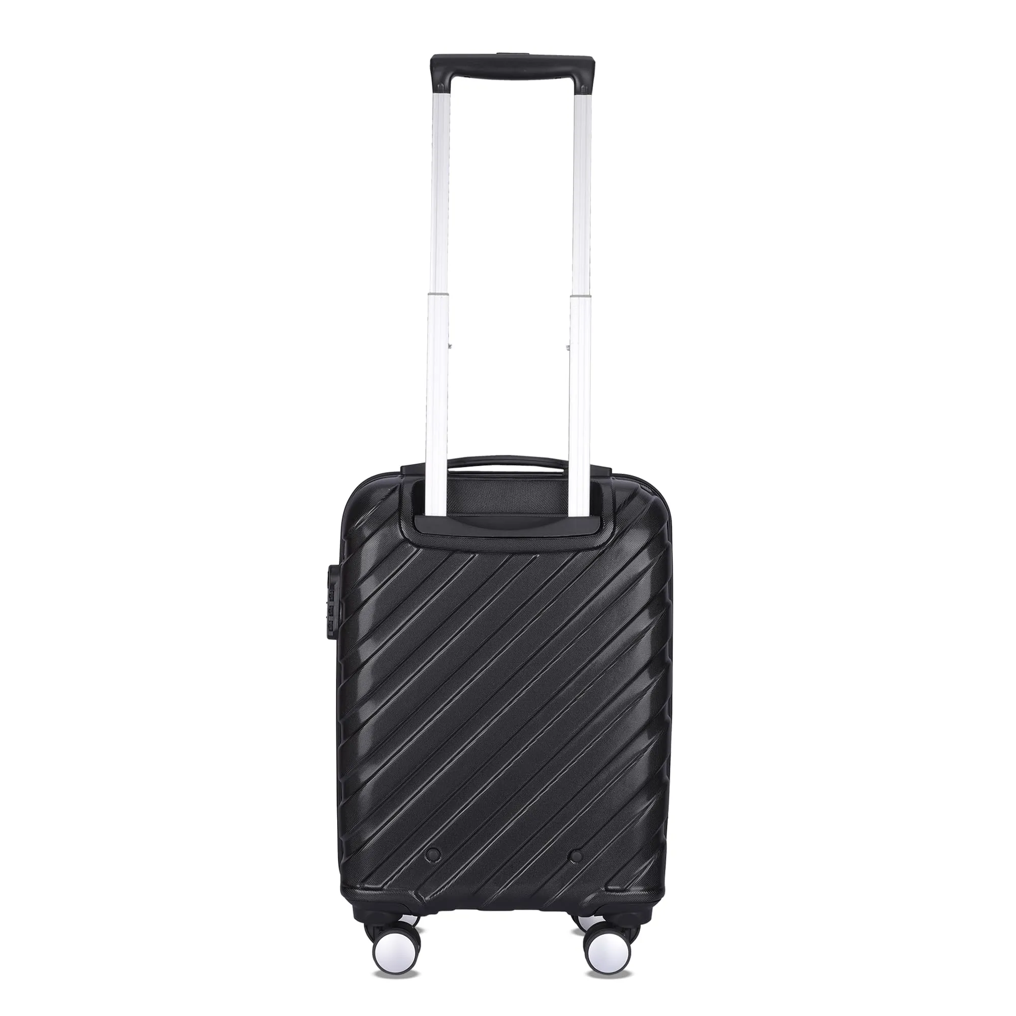 THE CLOWNFISH Wanderwheels Series Luggage ABS Hard Case Suitcase Eight Wheel Trolley Bag- Black (52 cm- 20.5 inch)