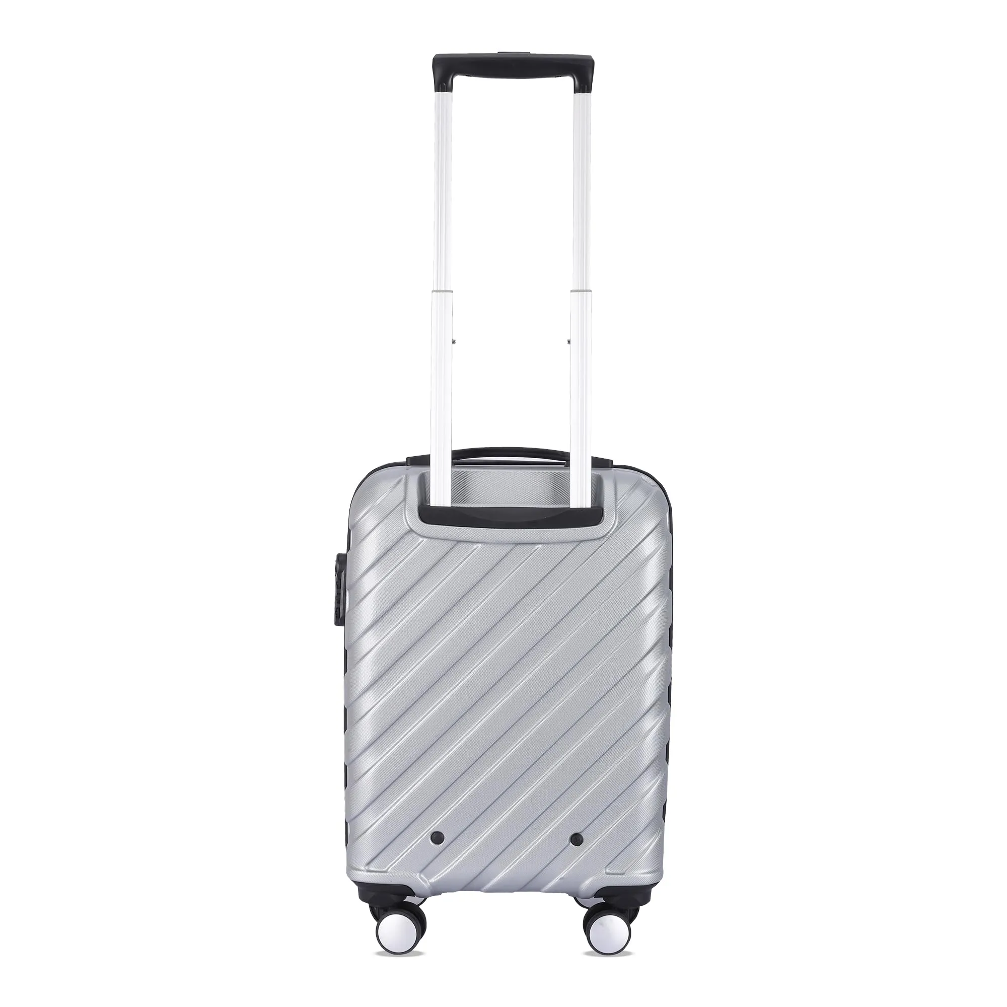 THE CLOWNFISH Wanderwheels Series Luggage ABS Hard Case Suitcase Eight Wheel Trolley Bag- Siver (52 cm- 20.5 inch)