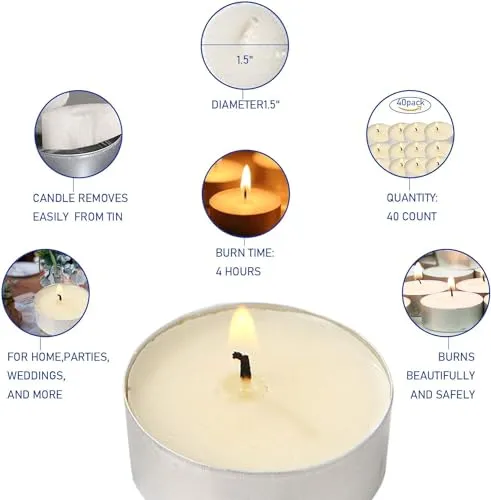 The Decor Affair 500 Pcs White Tea Lights, Each Bestowing an Extended 6-7 Hour Burn Time, Designed to Conjure Magical Moments and Transform