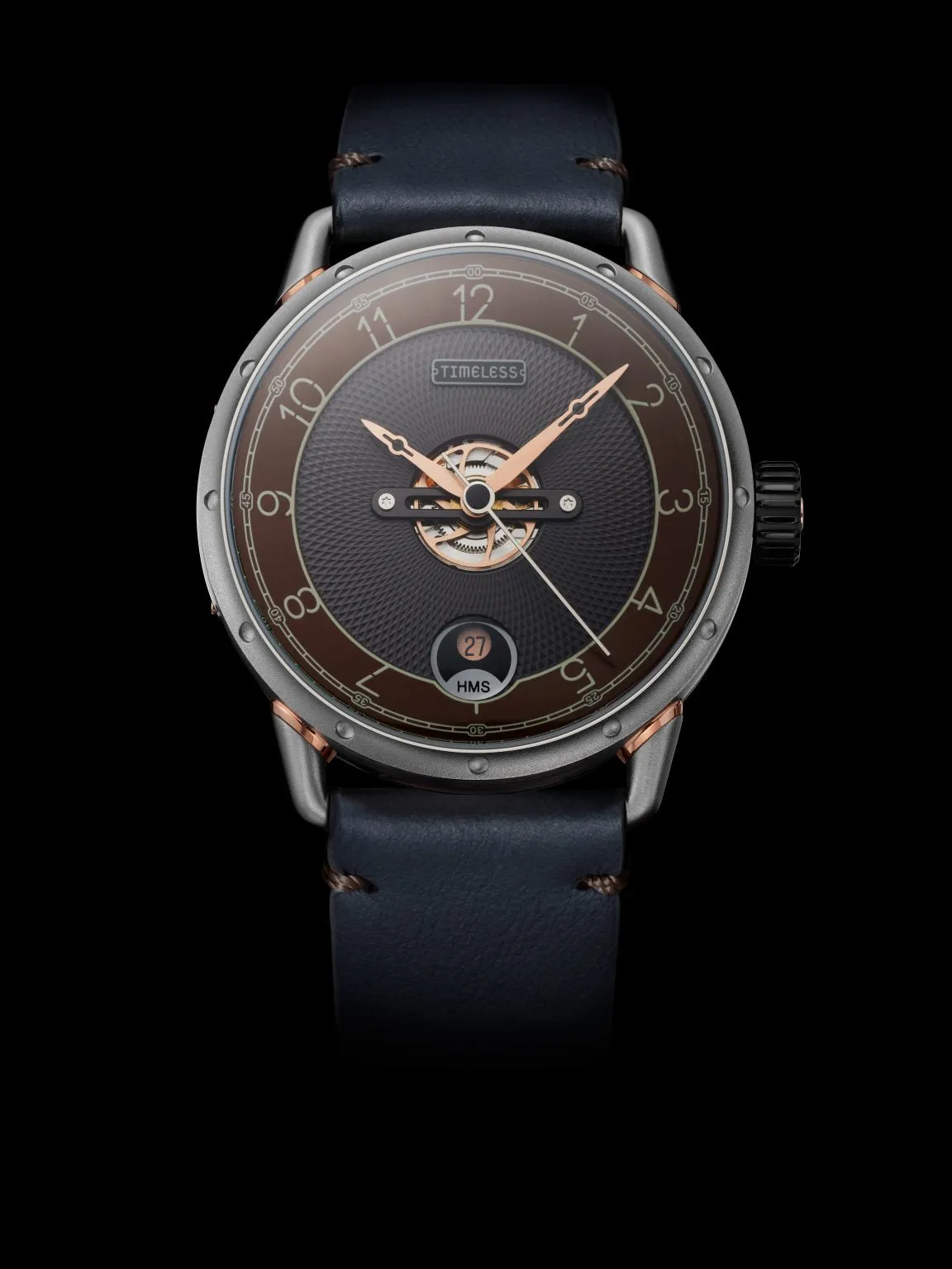 TIMELESS HMS 003 BROWN ANTRACITE DIAL