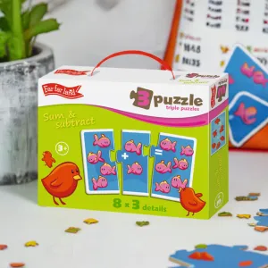 Toddler Maths Puzzles - Triple Puzzle: Sum and Subtract