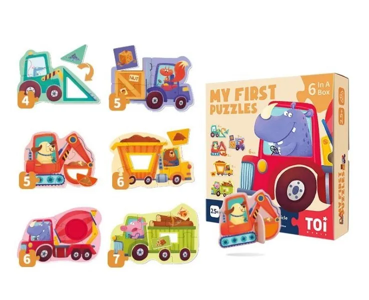 Toi World My First Puzzles-Shape and Construction Vehicles 2 