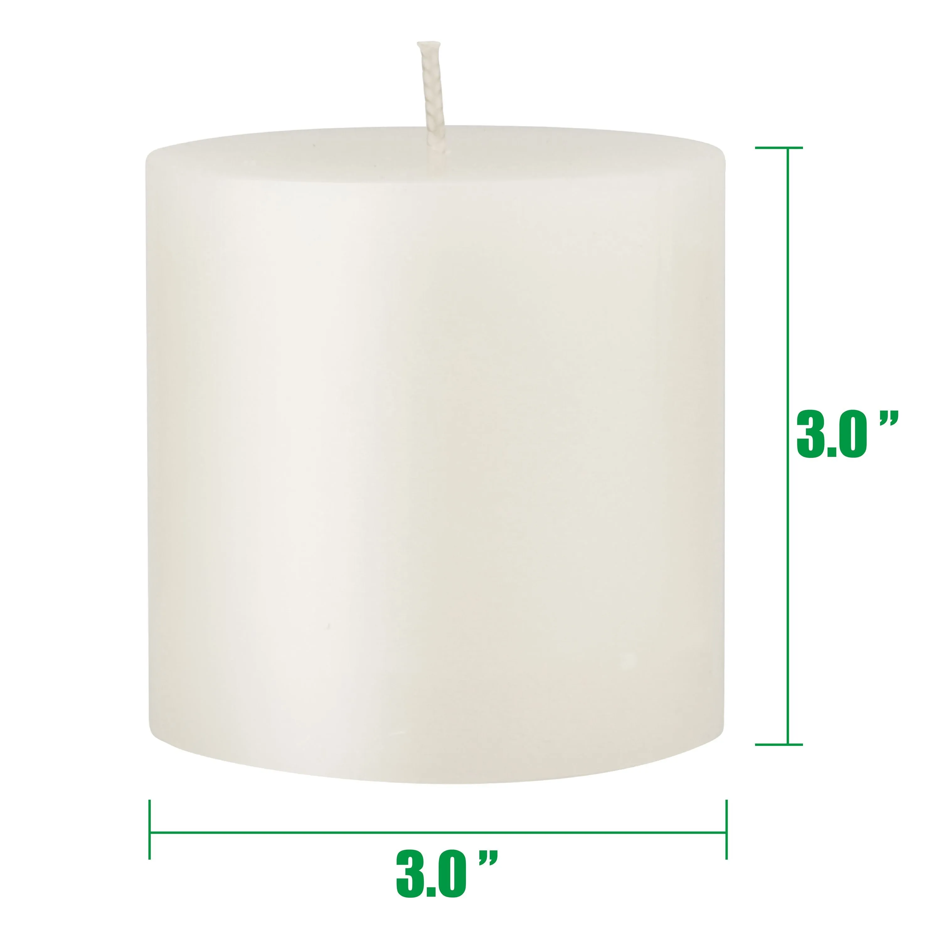 Unscented 3" x 3" 1-Wick White Pillar Candles, 6 Pack, White (WS)