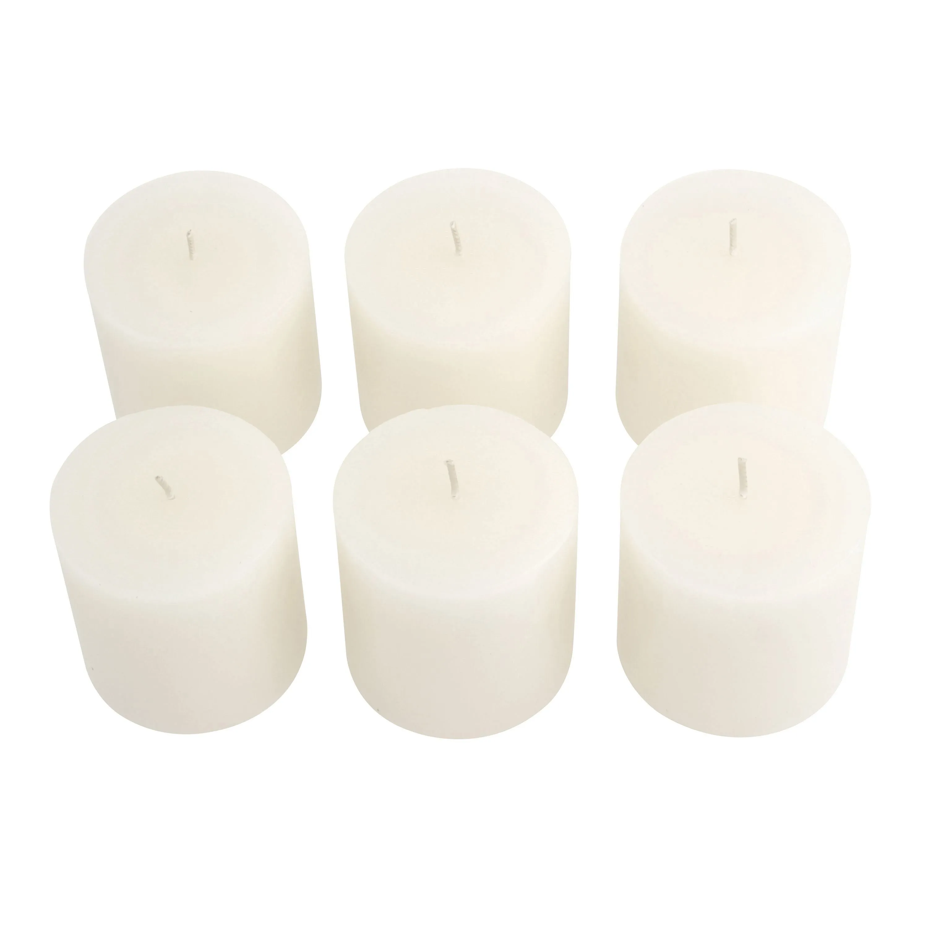 Unscented 3" x 3" 1-Wick White Pillar Candles, 6 Pack, White (WS)