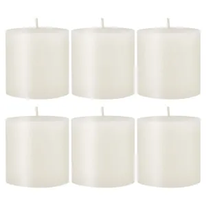 Unscented 3" x 3" 1-Wick White Pillar Candles, 6 Pack, White (WS)