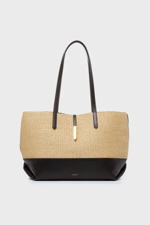 Warm Raffia and Black Tokyo Tote