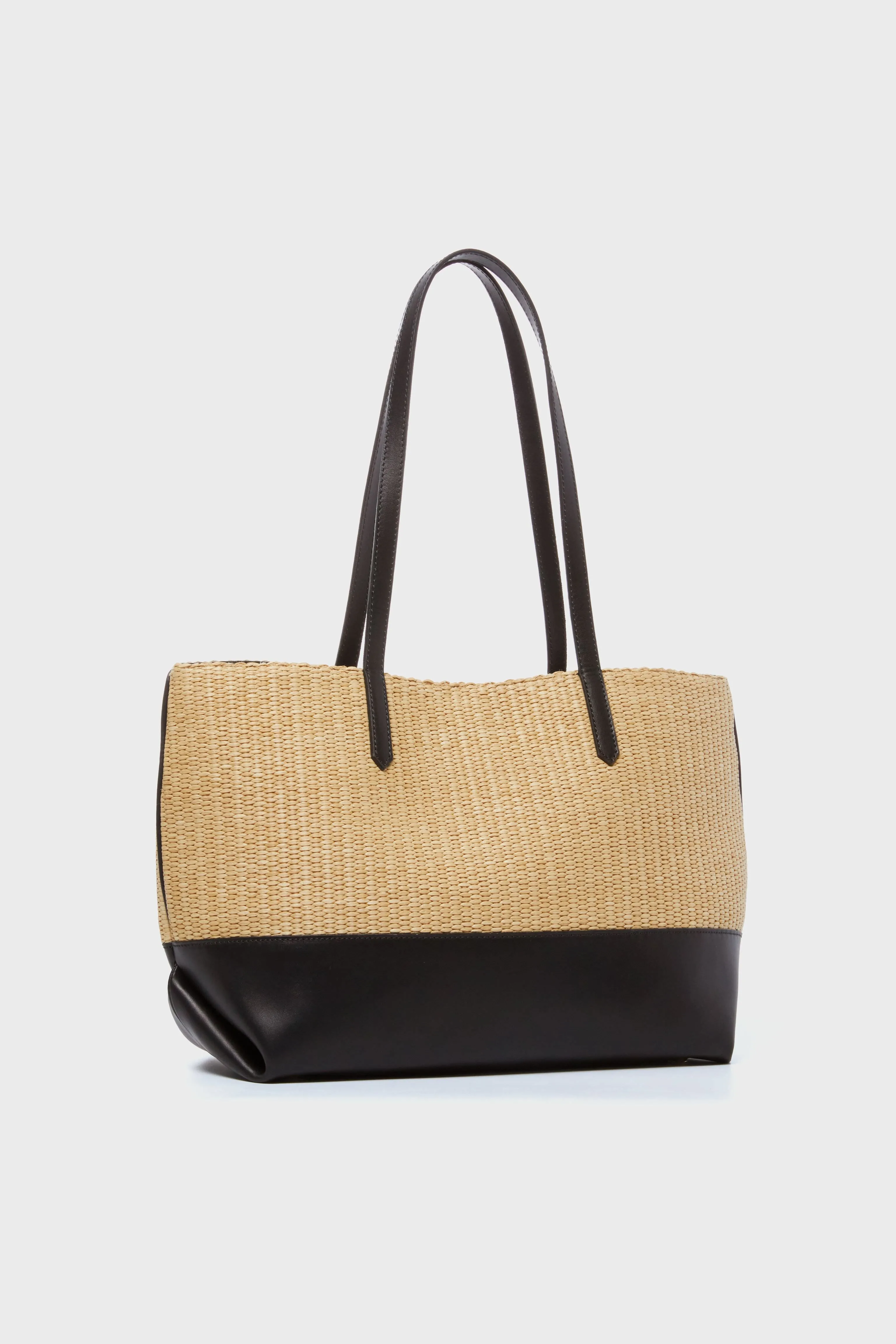 Warm Raffia and Black Tokyo Tote