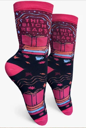 Women's This Bitch Reads Crew Sock