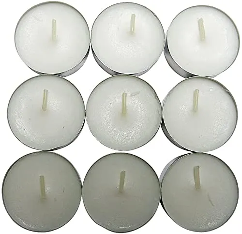 XUEBIN 9 Hour Tealight Candles for Home Decoration Smokeless Wax Candles Tealight Diwali Diya Unscented Paraffin Wax Candles for Diwali Decoration (Pack of 100)