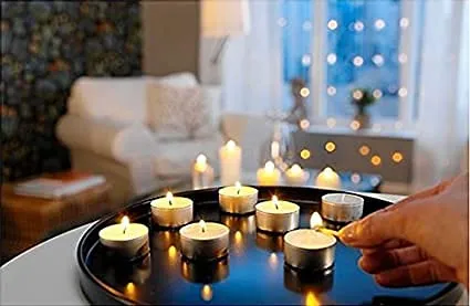 XUEBIN 9 Hour Tealight Candles for Home Decoration Smokeless Wax Candles Tealight Diwali Diya Unscented Paraffin Wax Candles for Diwali Decoration (Pack of 100)